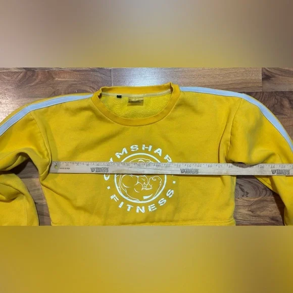 Gymshark Women's Yellow Cropped Sweater Size Medium Athletic Outdoors - Picture 4 of 7
